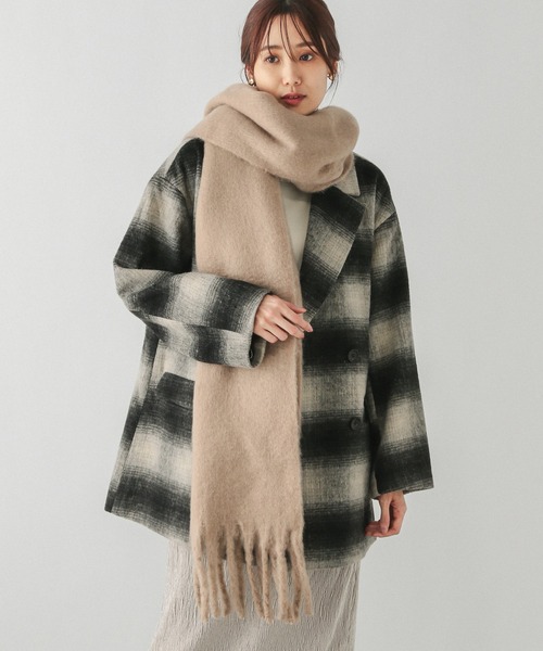 GLOBAL WORK（グローバルワーク）の「静電軽減フリンジストール/145516（マフラー・レディース・ベージュ/アイボリー/グレー/ブルー/グリーン・ONE SIZE）」の3枚目の写真