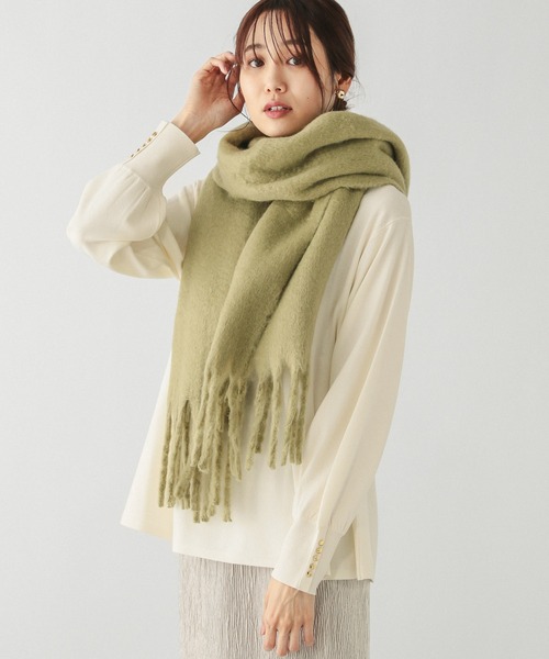 GLOBAL WORK（グローバルワーク）の「静電軽減フリンジストール/145516（マフラー・レディース・ベージュ/アイボリー/グレー/ブルー/グリーン・ONE SIZE）」の7枚目の写真