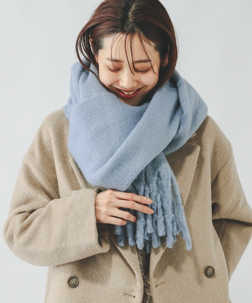 GLOBAL WORK（グローバルワーク）の「静電軽減フリンジストール/145516（マフラー・レディース・ベージュ/アイボリー/グレー/ブルー/グリーン・ONE SIZE）」の12枚目の写真