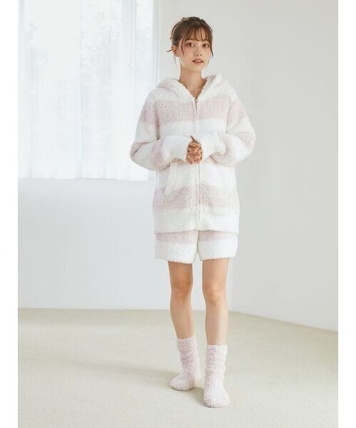 【M】ジェラート2ボーダーパーカ　& ショートパンツ　セット gelato pique（ジェラートピケ）の「【ラッピング済み