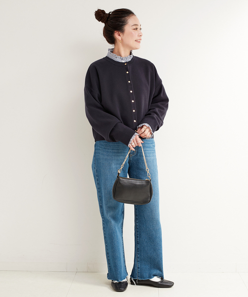 B.C STOCK(ベーセーストック)の「《追加》スムース クルーカーディガン(カーディガン/ボレロ・レディース・ブラック系その他/ネイビー/ホワイト/レッド・FREE)」の10枚目の写真