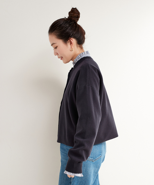 B.C STOCK(ベーセーストック)の「《追加》スムース クルーカーディガン(カーディガン/ボレロ・レディース・ブラック系その他/ネイビー/ホワイト/レッド・FREE)」の11枚目の写真