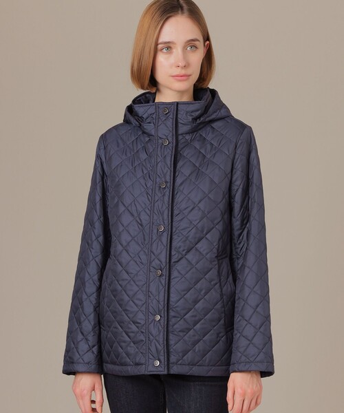 MACKINTOSH LONDON（マッキントッシュ ロンドン）の「【WEB・一部店舗限定】キルティングタフタフーデットショートコート（ブルゾン・レディース・グリーン系その他6/ネイビー/ブラック・38/36/40）」の3枚目の写真