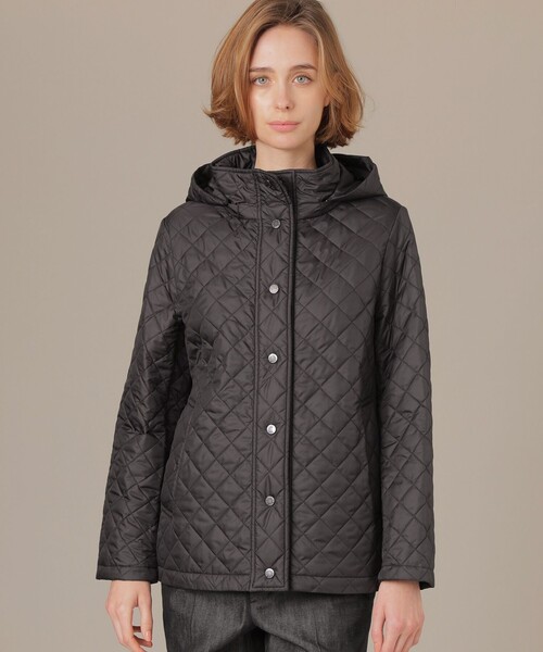 MACKINTOSH LONDON（マッキントッシュ ロンドン）の「【WEB・一部店舗限定】キルティングタフタフーデットショートコート（ブルゾン・レディース・グリーン系その他6/ネイビー/ブラック・38/36/40）」の2枚目の写真