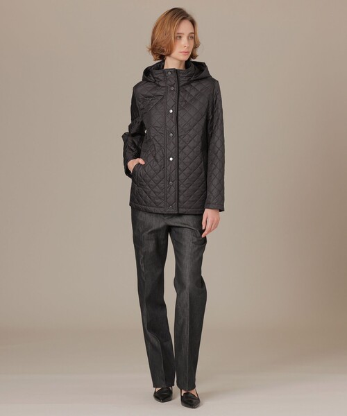 MACKINTOSH LONDON（マッキントッシュ ロンドン）の「【WEB・一部店舗限定】キルティングタフタフーデットショートコート（ブルゾン・レディース・グリーン系その他6/ネイビー/ブラック・38/36/40）」の10枚目の写真