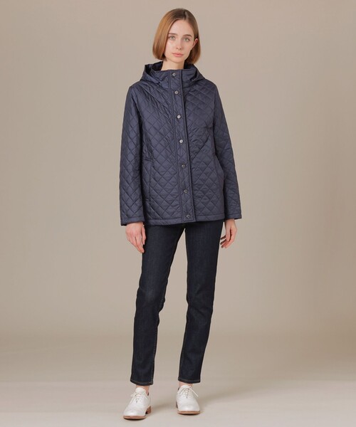 MACKINTOSH LONDON（マッキントッシュ ロンドン）の「【WEB・一部店舗限定】キルティングタフタフーデットショートコート（ブルゾン・レディース・グリーン系その他6/ネイビー/ブラック・38/36/40）」の11枚目の写真