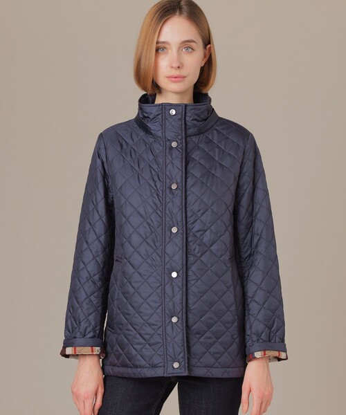 MACKINTOSH LONDON（マッキントッシュ ロンドン）の「【WEB・一部店舗限定】キルティングタフタフーデットショートコート（ブルゾン・レディース・グリーン系その他6/ネイビー/ブラック・38/36/40）」の16枚目の写真