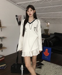 Mayree | 【Mayree】サイドライン リボン ゲーミング トップス(Tシャツ/カットソー)