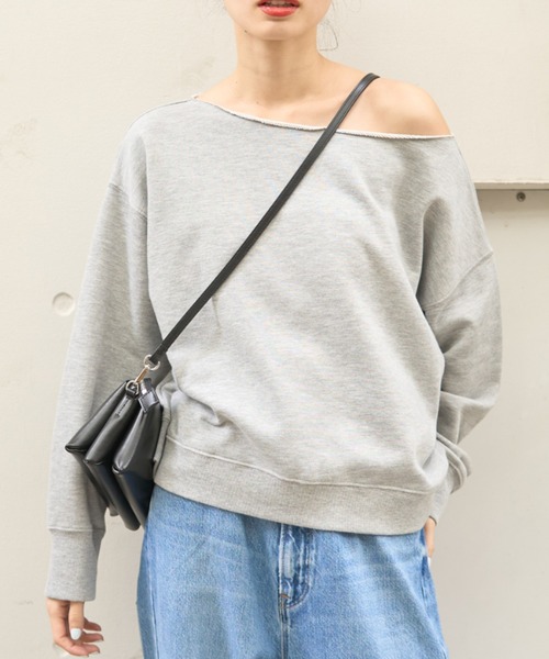 EMMA　ROUGE VIF（エマルージュヴィフ）の「【一部店舗限定】オフショルルーズスウェット（Tシャツ/カットソー・レディース・グレー/ホワイト系その他/ホワイト・フリー）」の7枚目の写真