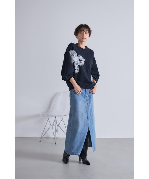 &. NOSTALGIA（アンドドットノスタルジア）の「ウエストアシメデニムスカート（デニムスカート・レディース・ライトブルー・M）」の5枚目の写真