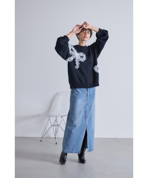 &. NOSTALGIA（アンドドットノスタルジア）の「ウエストアシメデニムスカート（デニムスカート・レディース・ライトブルー・M）」の7枚目の写真