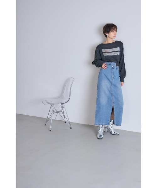 &. NOSTALGIA（アンドドットノスタルジア）の「ウエストアシメデニムスカート（デニムスカート・レディース・ライトブルー・M）」の10枚目の写真