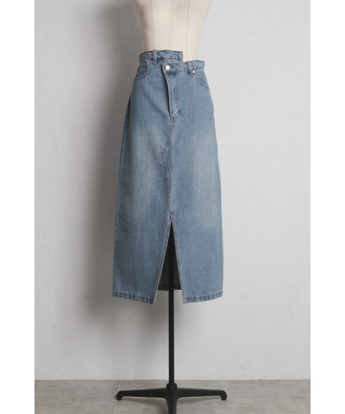 &. NOSTALGIA（アンドドットノスタルジア）の「ウエストアシメデニムスカート（デニムスカート・レディース・ライトブルー・M）」の14枚目の写真