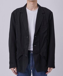 【KHOKI/コッキ】Pleat-detail single-breasted jacket