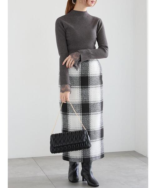 Te chichi（テチチ）の「レースカフレイヤードリブニット（ニット/セーター・レディース・グレー/チャコールグレー/ブラック・F）」の10枚目の写真