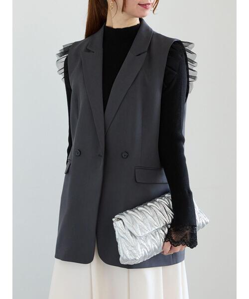 Te chichi（テチチ）の「レースカフレイヤードリブニット（ニット/セーター・レディース・グレー/チャコールグレー/ブラック・F）」の15枚目の写真