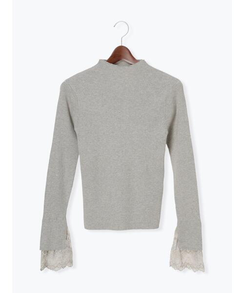 Te chichi（テチチ）の「レースカフレイヤードリブニット（ニット/セーター・レディース・グレー/チャコールグレー/ブラック・F）」の20枚目の写真