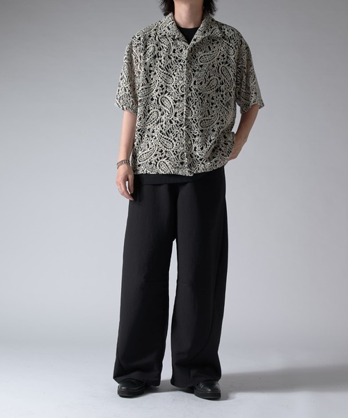 Lui's（ルイス）の「ペイズリーモールレースシャツ（シャツ/ブラウス・メンズ・オフホワイト/グレー/ブラック/ブラック系その他/ネイビー・S/M）」の10枚目の写真