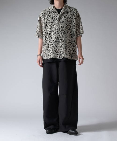 Lui's（ルイス）の「ペイズリーモールレースシャツ（シャツ/ブラウス・メンズ・オフホワイト/グレー/ブラック/ブラック系その他/ネイビー・S/M）」の11枚目の写真