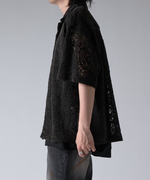 Lui's（ルイス）の「ペイズリーモールレースシャツ（シャツ/ブラウス・メンズ・オフホワイト/グレー/ブラック/ブラック系その他/ネイビー・S/M）」の16枚目の写真