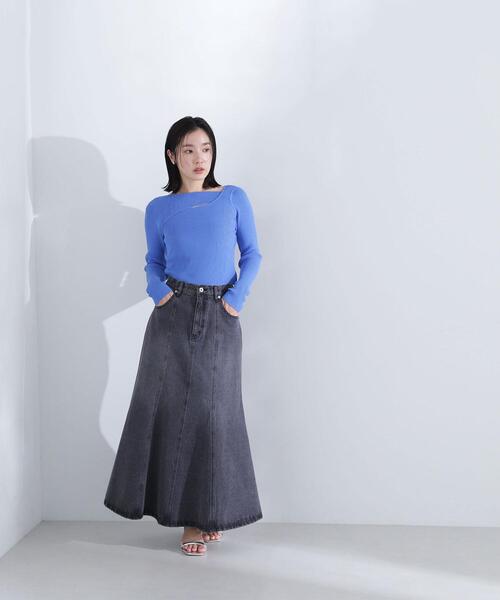 NATURAL BEAUTY BASIC(ナチュラルビューティーベーシック)の「◇デニムマーメイドスカート(デニムスカート・レディース・ブラック/ブルー・MEDIUM/SMALL/P/S)」の2枚目の写真