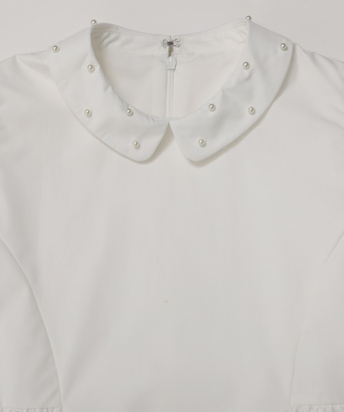 Fit more(フィットモア)の「パール襟ペプラム長袖トップス(シャツ/ブラウス・レディース・ネイビー/ブラック/ホワイト・FREE)」の16枚目の写真