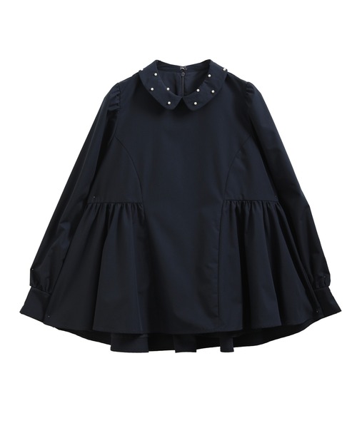 Fit more(フィットモア)の「パール襟ペプラム長袖トップス(シャツ/ブラウス・レディース・ネイビー/ブラック/ホワイト・FREE)」の22枚目の写真
