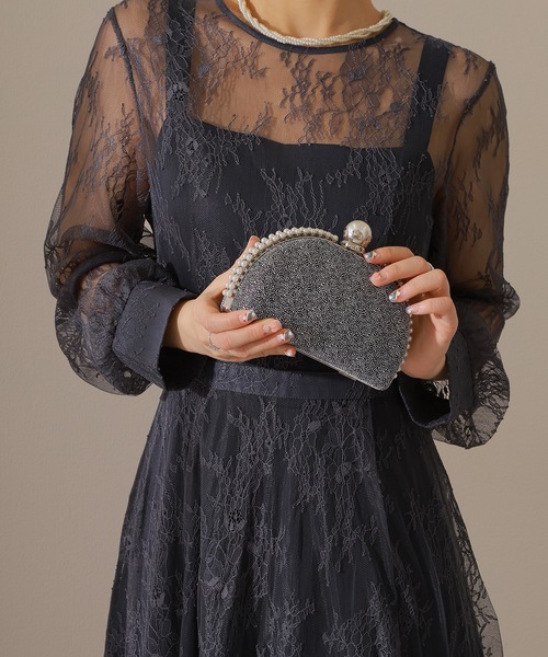 Lace Ladies(レースレディース)の「3WAY ラメ パール使い クラッチ パーティー バッグ(クラッチバッグ・レディース・ブラック/シルバー/ゴールド・FREE)」の7枚目の写真