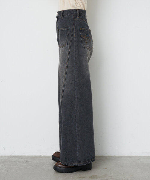 CIAOPANIC(チャオパニック)の「【cian denim/シアンデニム】スプリットフロントワイドデニム#002(デニムパンツ・レディース・ブラック/ブルー・SMALL/MEDIUM/X-SMALL)」の15枚目の写真