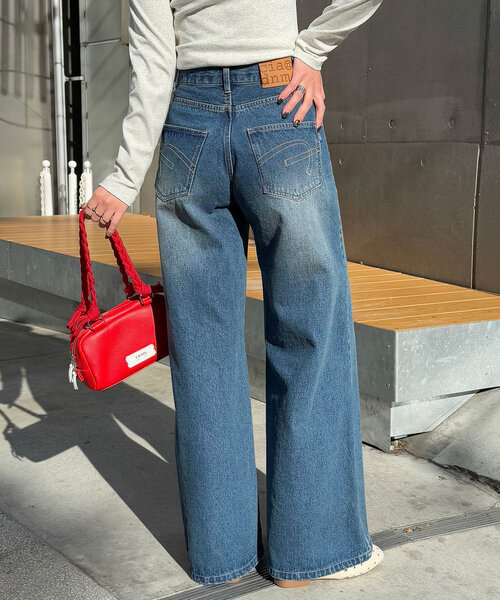 CIAOPANIC(チャオパニック)の「【cian denim/シアンデニム】スプリットフロントワイドデニム#002(デニムパンツ・レディース・ブラック/ブルー・SMALL/MEDIUM/X-SMALL)」の6枚目の写真