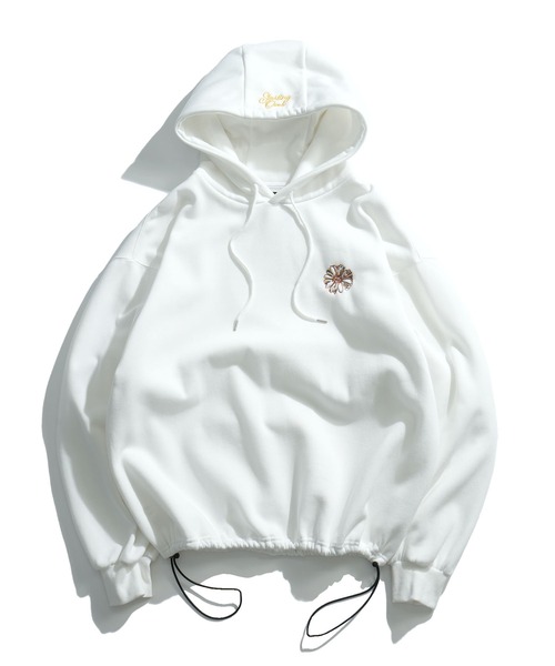 Starting Over（スターティングオーバー）の「PRINT EMBROIDERY DRAWCODE PULLOVER HOODIE / 刺繍 プリント プルオーバー ドローコード スウェットパーカー（パーカー・メンズ・ブラック/ブラック系その他2/グレー系その他/アッシュグレー/チャコールグレー/ブラック系その他/ライトグレー系1/ホワイト系その他2/ホワイト系その他4/ブラック系その他3/ホワイト/ホワイト系その他/ホワイト系その他3/ライトグレー系/ライトグレー系2・M/L）」の3枚目の写真