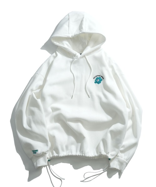 Starting Over（スターティングオーバー）の「PRINT EMBROIDERY DRAWCODE PULLOVER HOODIE / 刺繍 プリント プルオーバー ドローコード スウェットパーカー（パーカー・メンズ・ブラック/ブラック系その他2/グレー系その他/アッシュグレー/チャコールグレー/ブラック系その他/ライトグレー系1/ホワイト系その他2/ホワイト系その他4/ブラック系その他3/ホワイト/ホワイト系その他/ホワイト系その他3/ライトグレー系/ライトグレー系2・M/L）」の2枚目の写真