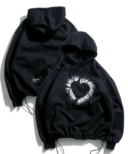 Starting Over（スターティングオーバー）の「PRINT EMBROIDERY DRAWCODE PULLOVER HOODIE / 刺繍 プリント プルオーバー ドローコード スウェットパーカー（パーカー・メンズ・ブラック/ブラック系その他2/グレー系その他/アッシュグレー/チャコールグレー/ブラック系その他/ライトグレー系1/ホワイト系その他2/ホワイト系その他4/ブラック系その他3/ホワイト/ホワイト系その他/ホワイト系その他3/ライトグレー系/ライトグレー系2・M/L）」の9枚目の写真
