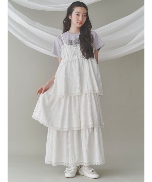 merry jenny(メリージェニー)の「チェックティアードワンピース(ワンピース・レディース・グレー/オフホワイト・FREE)」の3枚目の写真