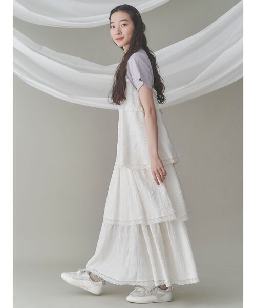 merry jenny(メリージェニー)の「チェックティアードワンピース(ワンピース・レディース・グレー/オフホワイト・FREE)」の4枚目の写真