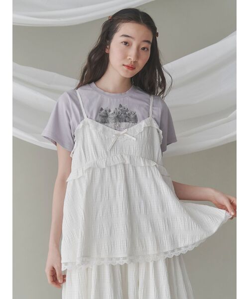 メリージェニー merry jenny フリルティアードワンピース グレー メリージェニー merry jenny フリルティアードワンピース