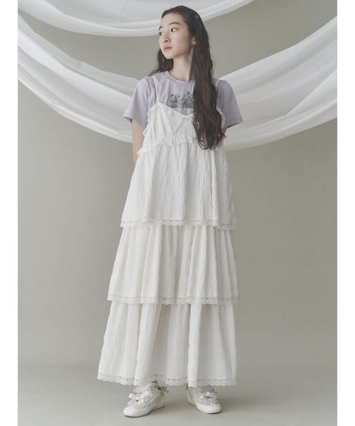 merry jenny(メリージェニー)の「チェックティアードワンピース(ワンピース・レディース・グレー/オフホワイト・FREE)」の7枚目の写真