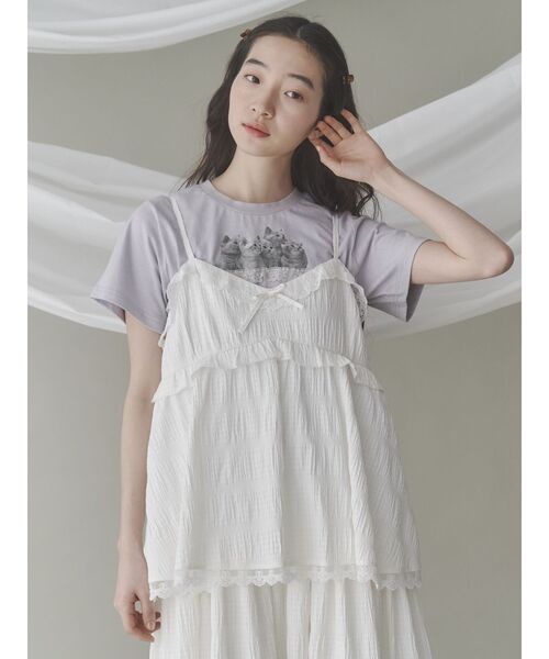 merry jenny(メリージェニー)の「チェックティアードワンピース(ワンピース・レディース・グレー/オフホワイト・FREE)」の10枚目の写真