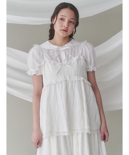 merry jenny(メリージェニー)の「チェックティアードワンピース(ワンピース・レディース・グレー/オフホワイト・FREE)」の19枚目の写真