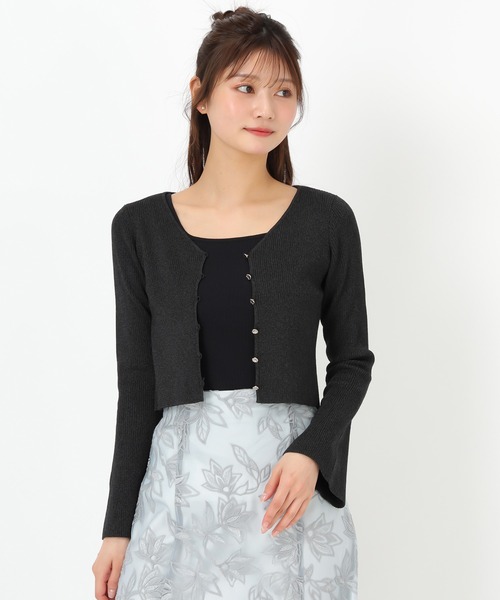 MISCH MASCH(ミッシュマッシュ)の「フレア袖Vネックリブカーディガン(カーディガン/ボレロ・レディース・ピンク/ホワイト/ブラック・フリ-)」の7枚目の写真