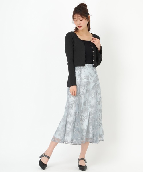 MISCH MASCH(ミッシュマッシュ)の「フレア袖Vネックリブカーディガン(カーディガン/ボレロ・レディース・ピンク/ホワイト/ブラック・フリ-)」の13枚目の写真