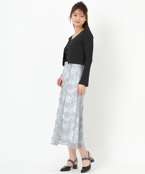 MISCH MASCH(ミッシュマッシュ)の「フレア袖Vネックリブカーディガン(カーディガン/ボレロ・レディース・ピンク/ホワイト/ブラック・フリ-)」の12枚目の写真