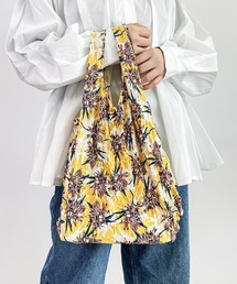 全10色!花柄シャーリング絞りバッグ エコバッグ