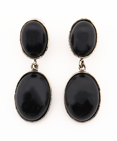 MOUSSY（マウジー）の「OVAL STONE EARRING（イヤリング・レディース・カーキ/ブラック/ホワイト系その他・FREE）」の3枚目の写真