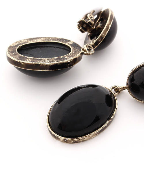 MOUSSY（マウジー）の「OVAL STONE EARRING（イヤリング・レディース・カーキ/ブラック/ホワイト系その他・FREE）」の4枚目の写真