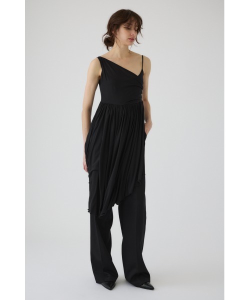 RIM.ARK（リムアーク）の「Drape thin gather cami ドレープシンギャザーキャミ（キャミソール・レディース・ブラック/ライトベージュ・FREE）」の3枚目の写真