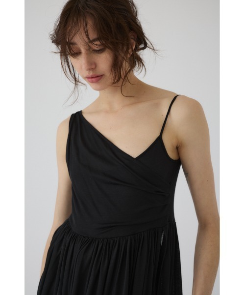 RIM.ARK（リムアーク）の「Drape thin gather cami ドレープシンギャザーキャミ（キャミソール・レディース・ブラック/ライトベージュ・FREE）」の9枚目の写真