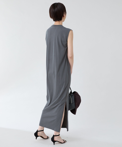 ATON(エイトン)の「ATON(エイトン) TANKTOP DRESS OPAGGM0605(ワンピース・レディース・チャコールグレー/ブラック・SMALL)」の10枚目の写真