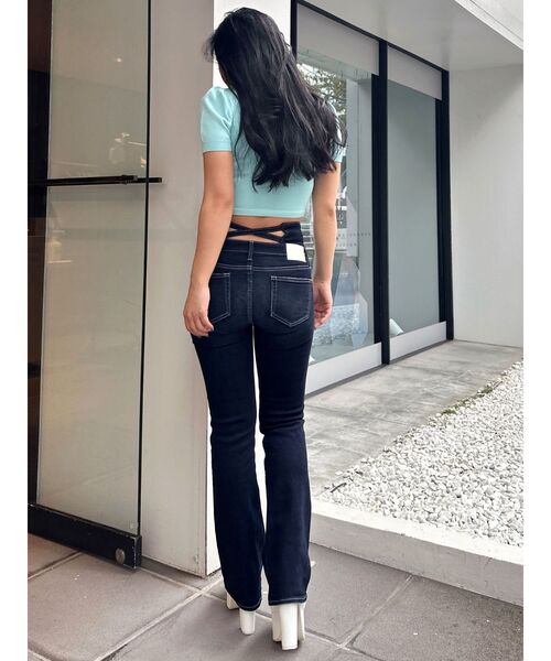 GYDA（ジェイダ）の「Gydaパフスリーブニットトップス（ニット/セーター・レディース・オフホワイト/ブラック/ミント・FREE）」の9枚目の写真