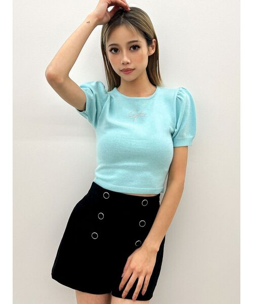 GYDA（ジェイダ）の「Gydaパフスリーブニットトップス（ニット/セーター・レディース・オフホワイト/ブラック/ミント・FREE）」の11枚目の写真